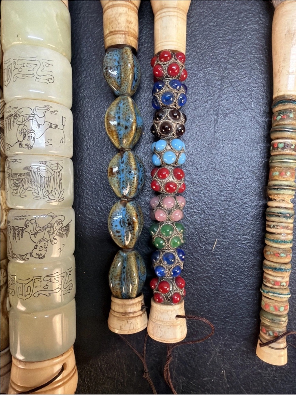 Antique GORGEOUS Asian Decorative Calligraphy Brushes - Picture 9 of 16